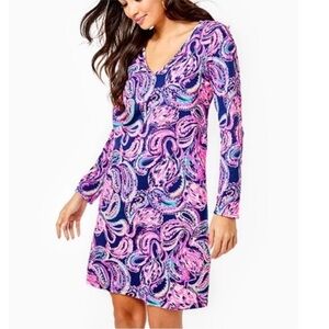 Lilly Pulitzer V neck  Long Sleeve Dress